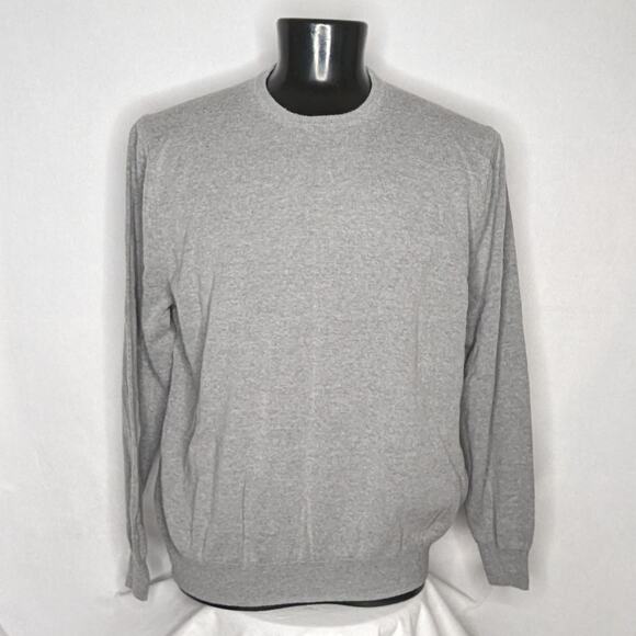 Basic Editions Sweater Men's XL Gray Crewneck Knit Pullover Casual Lightweight - Picture 1 of 4
